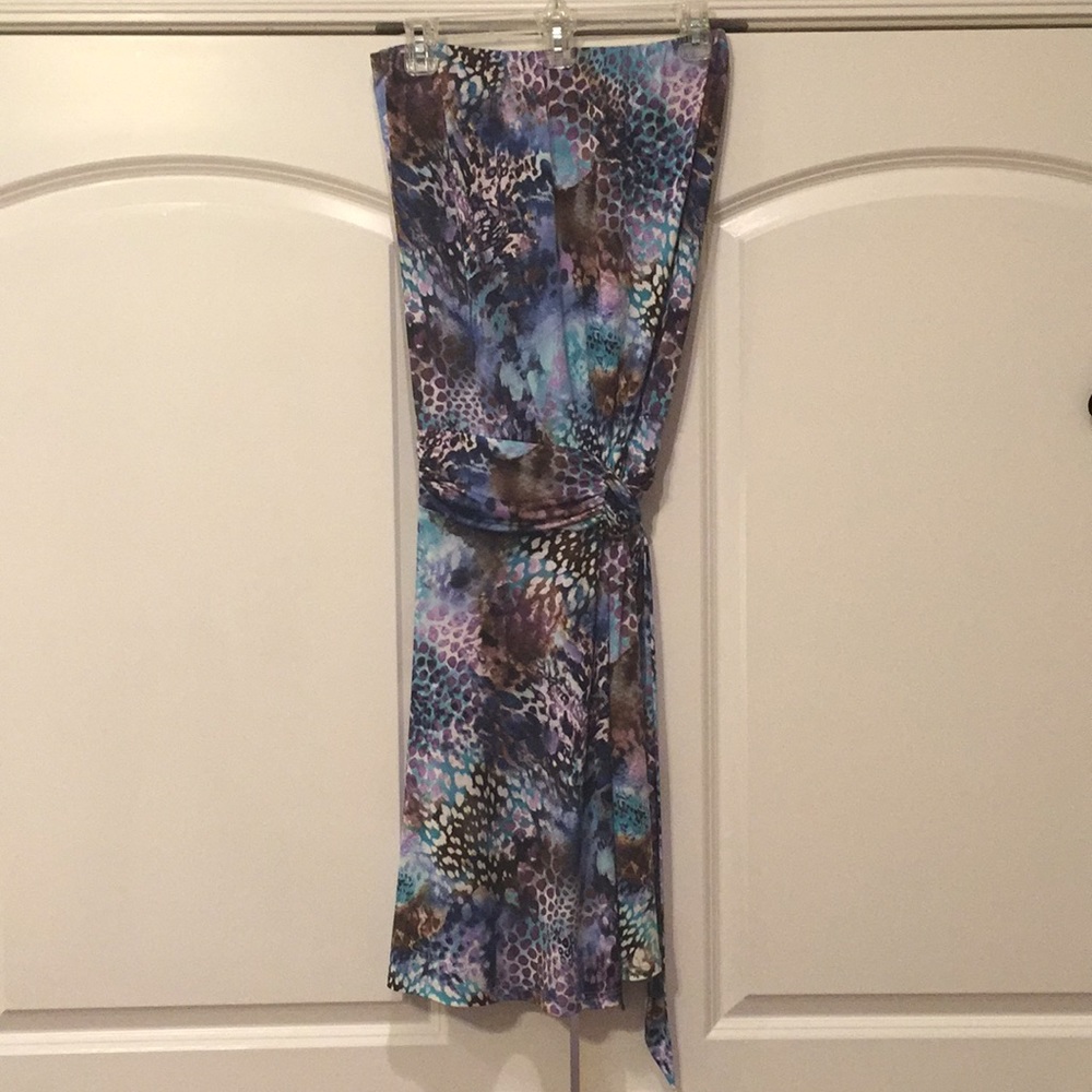 Strapless multicolored elastic top dress size S.